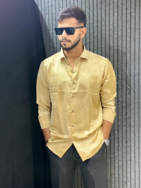Golden Beige Slim Fit Premium Shirt
