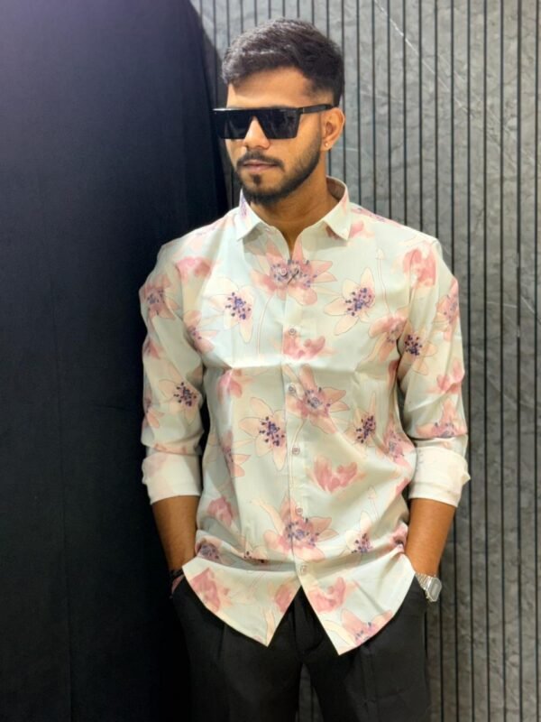 Men’s Elegant Floral Print Premium Imported Fabric Shirt