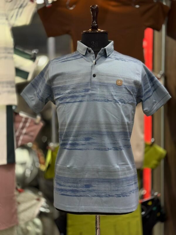 Mint Green Printed Polo T-Shirt