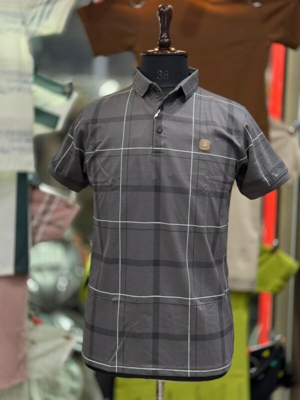 Men’s Premium Polo T-Shirt with Block Square Print